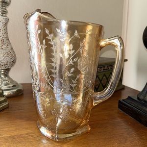 Vintage Carnival Glass Pitcher